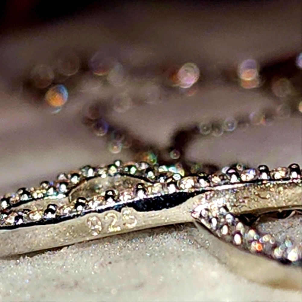 Sterling Silver Double Heart Infinity Necklace Wi… - image 5